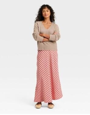Universal Threads Gingham Midi Full Skirt - NWT L